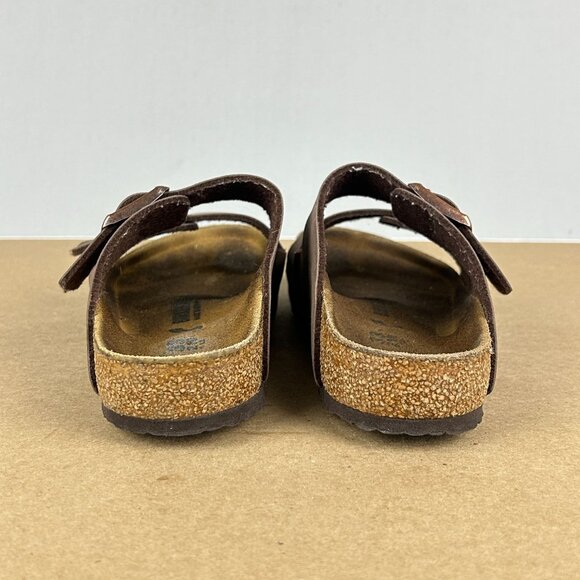 Birkenstock Arizona Two Strap Leather Sandals Kids 2 Brown Slide Casual Comfort - Picture 4 of 9